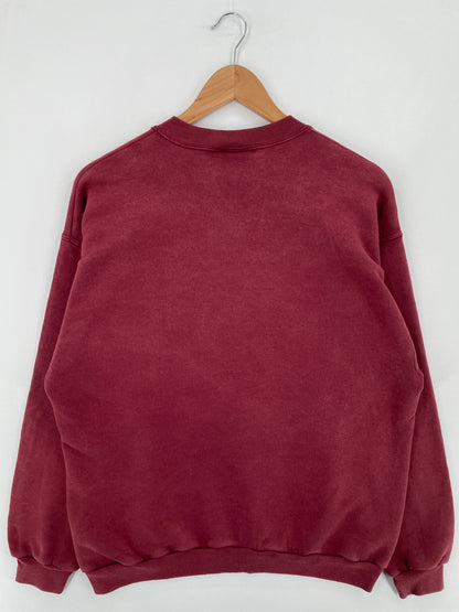 90's BLACK BASS WOLF MOUNTAIN Made in USA Size L Vintage Animal Sweat-Shirt / E1036