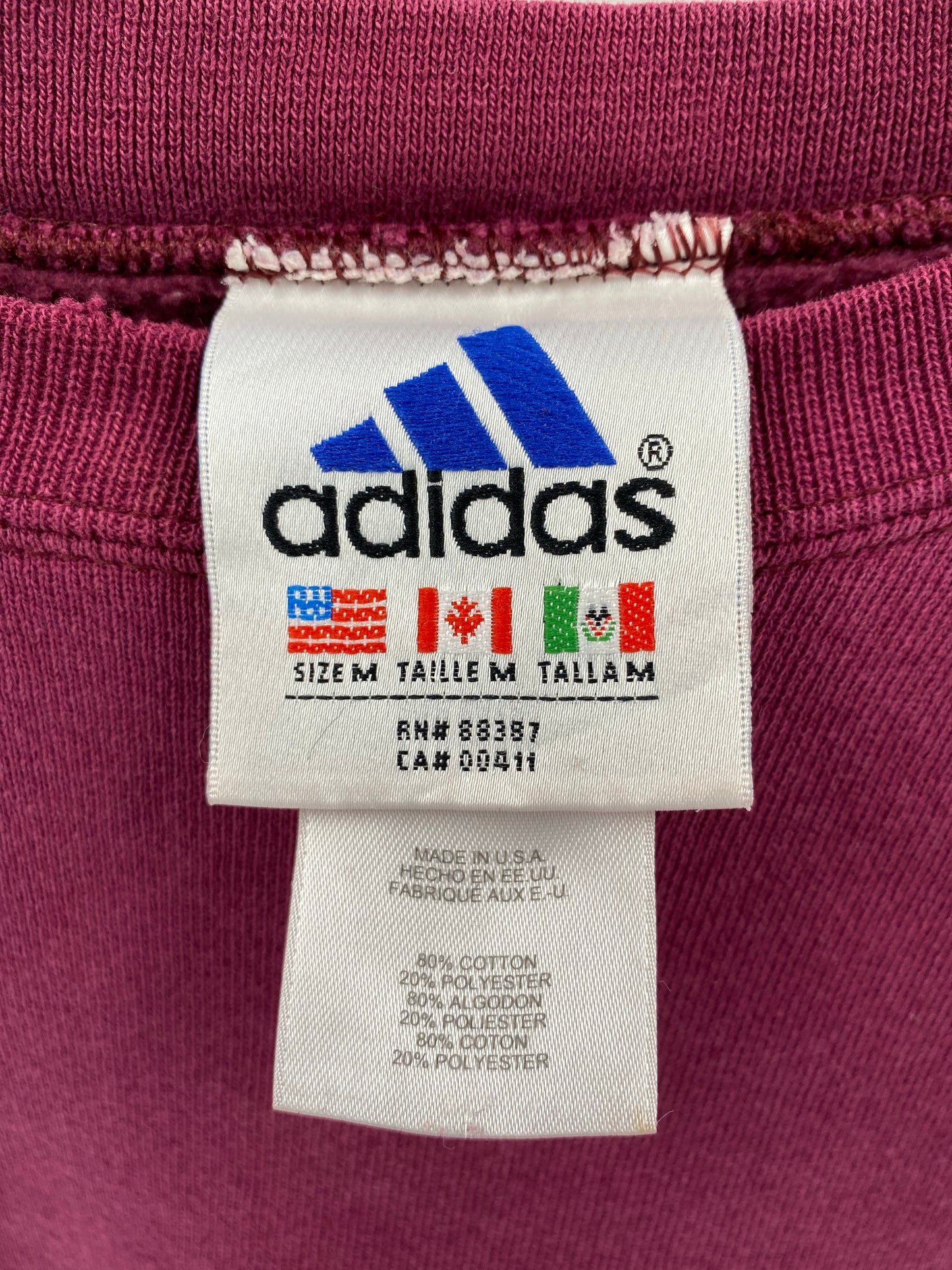 90’s ADIDAS Made in USA Size M Sweat-Shirt / K4670