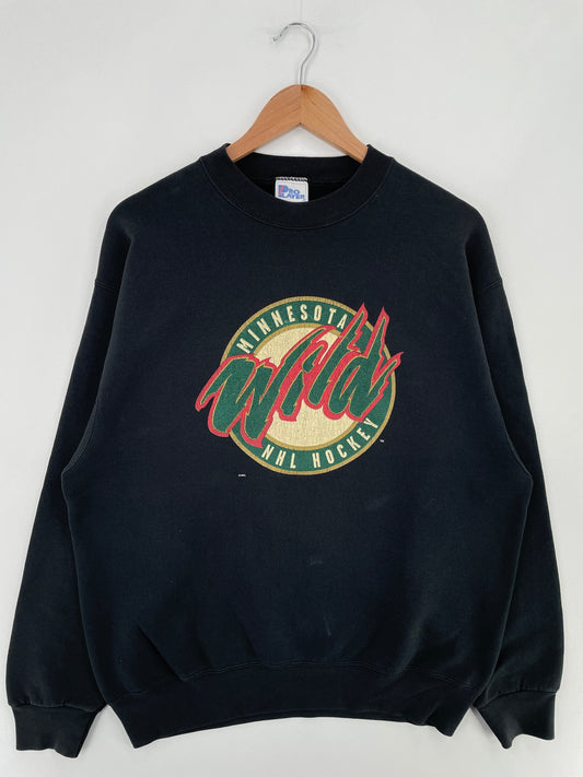 90's MINNESOTA WILD Made in USA Size L Vintage NHL Sweat-Shirt / E3966S