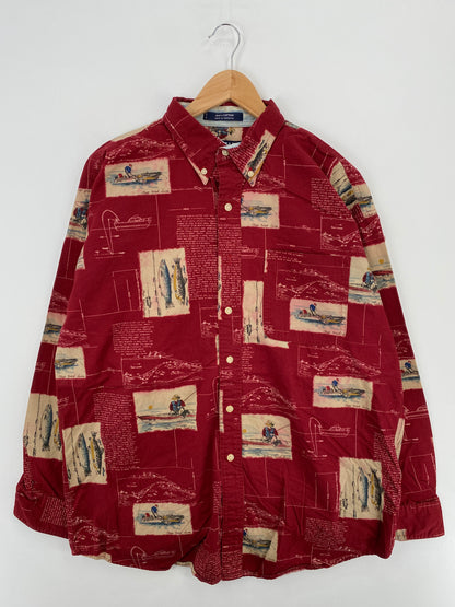 90’s CHAPS RALPH LAUREN Size L Vintage Button-Down Shirt / A4273
