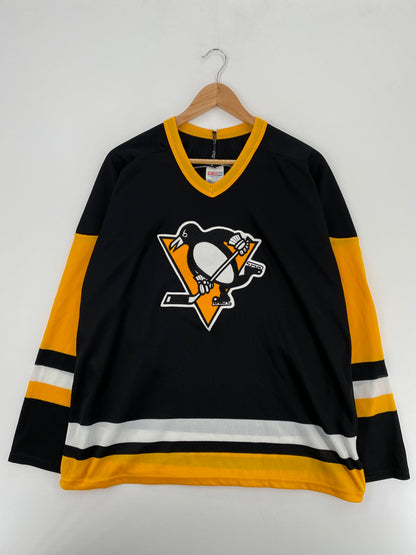Vintage PITTSBURGH PENGUINS Made in USA Size XL NHL Hockey Hockey Game Shirt / A5387