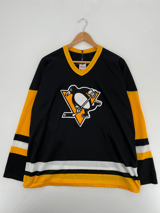 Vintage PITTSBURGH PENGUINS Made in USA Size XL NHL Hockey Hockey Game Shirt / A5387
