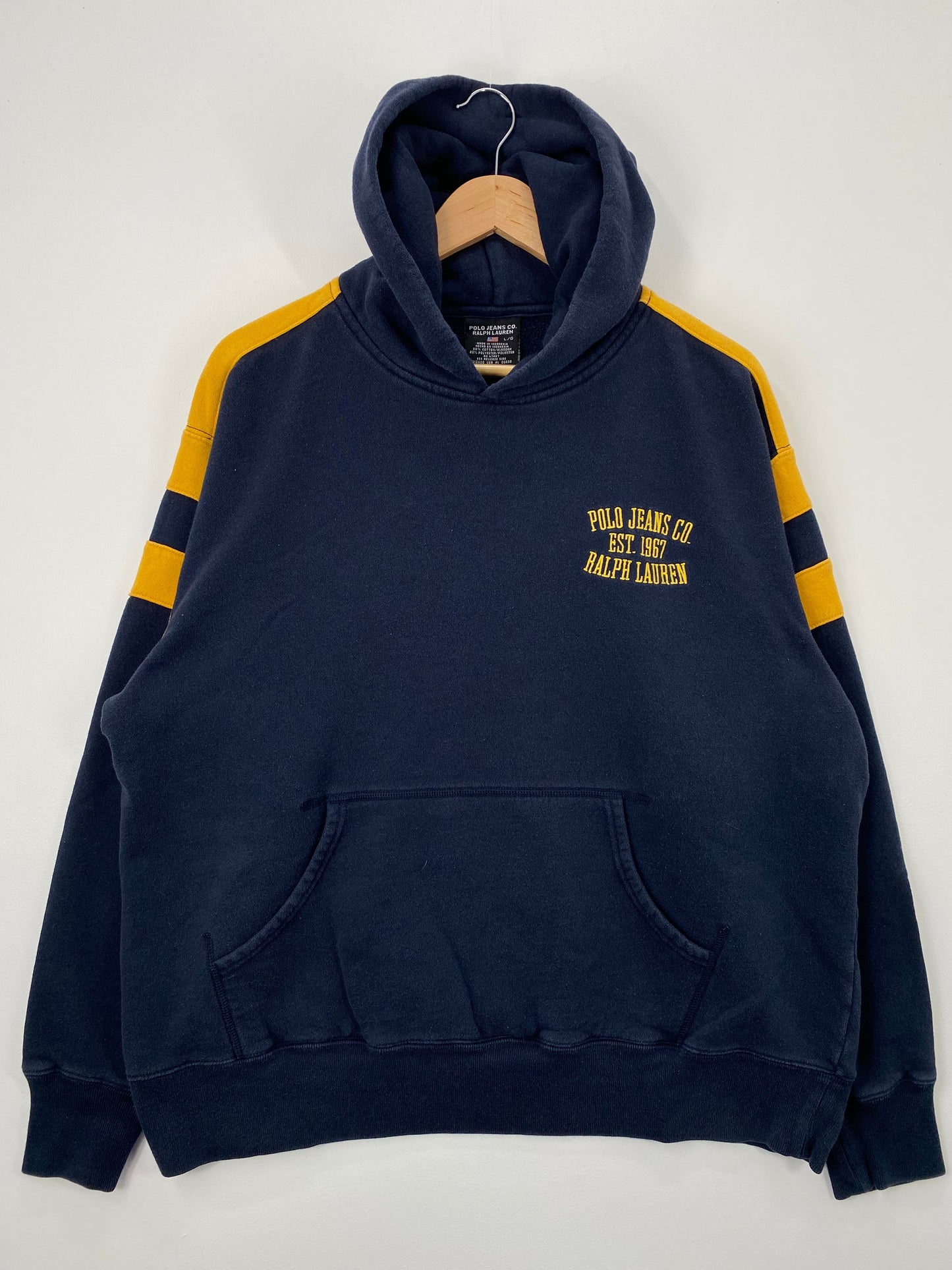 Vintage POLO JEANS CO. RALPH LAUREN Size L Hoodie Sweat-Shirt / E3296S