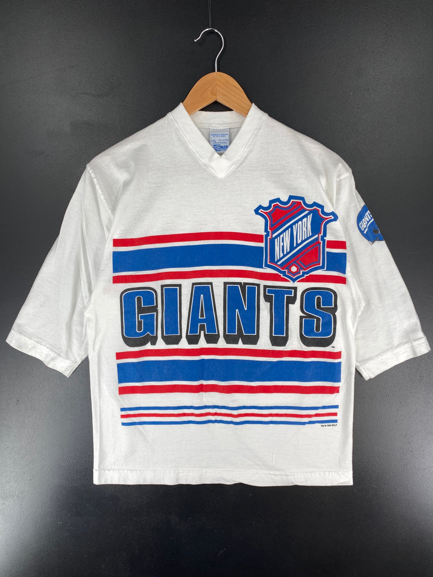 90's SALEM x NEW YORK GIANTS Made in USA Size L-XL Vintage NFL T-Shirt / E6094T