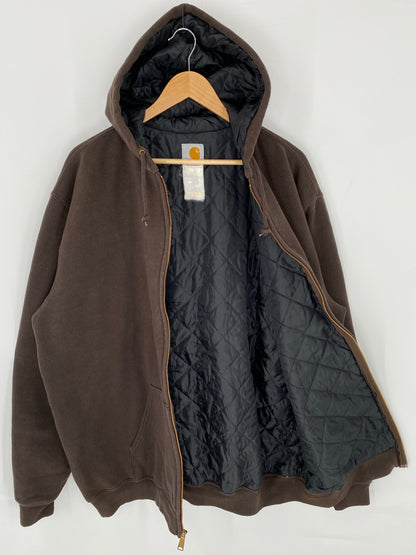 Vintage CARHARTT Size No Tag(Approx.XL) Zip-up Hoodie Sweat-Shirt / K8679