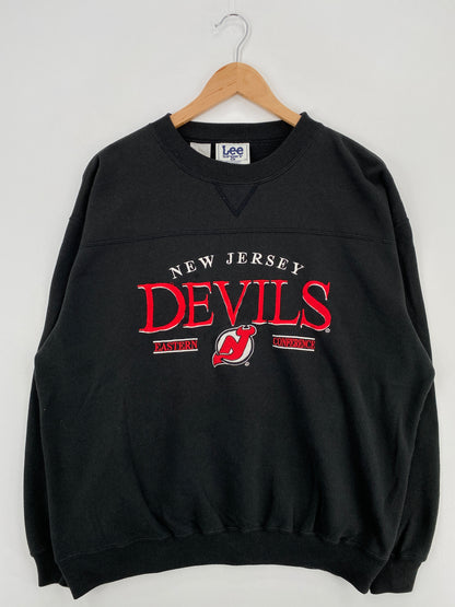 90’s NEW JERSEY DEVILS Size L Vintage NHL Sweat-Shirt/ A5637
