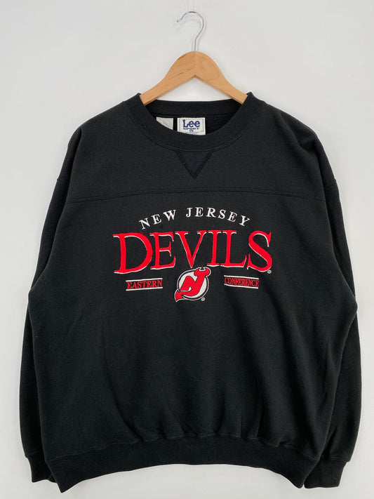 90’s NEW JERSEY DEVILS Size L Vintage NHL Sweat-Shirt/ A5637