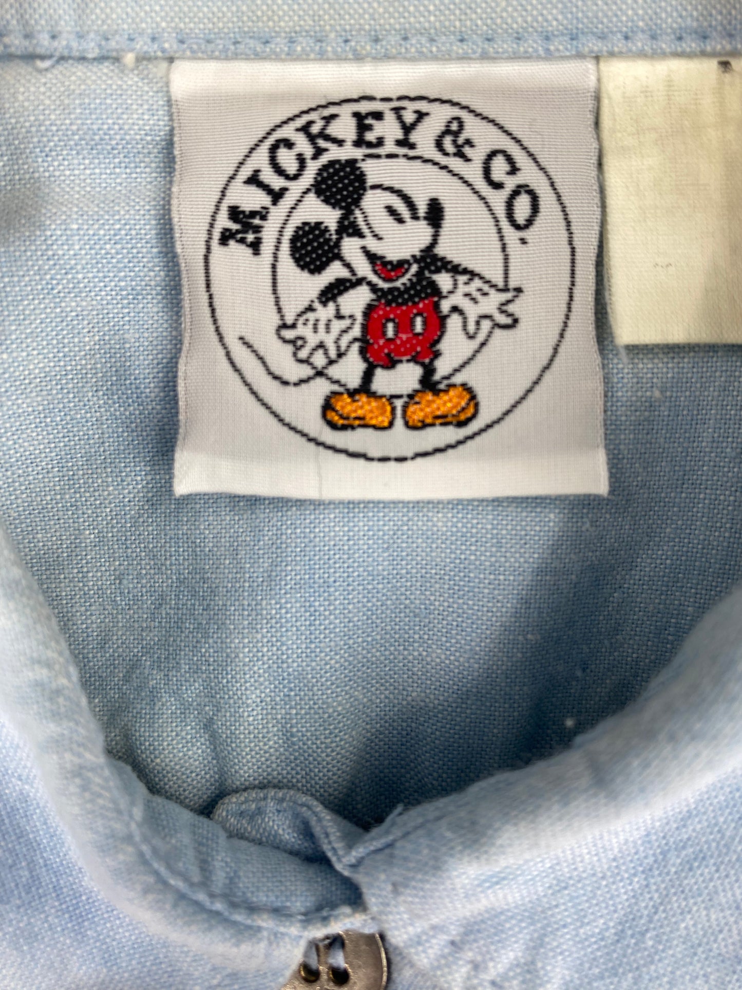 90's DISNEY MICKEY Size No Tag (Approx.XL) Vintage Button-Down Shirt / G2771B