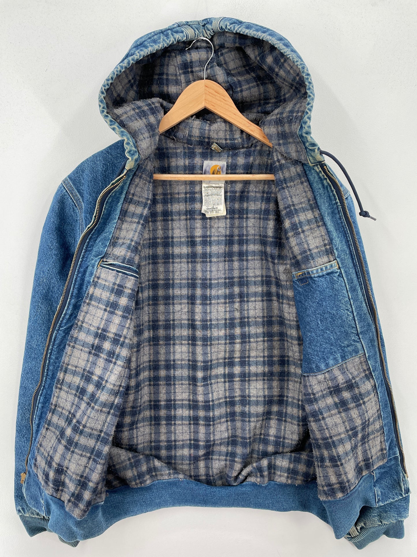 Vintage CARHARTT Size M Hoodie Denim Jacket / A7300