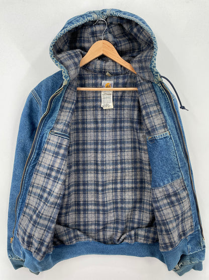 Vintage CARHARTT Size M Hoodie Denim Jacket / A7300