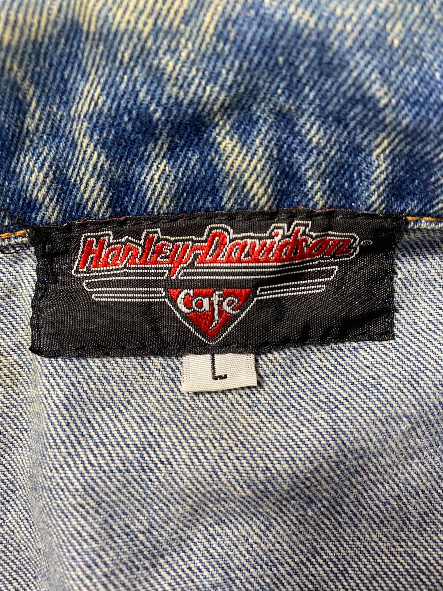Vintage HARLEY DAVIDSON Size L Denim Jacket / A978