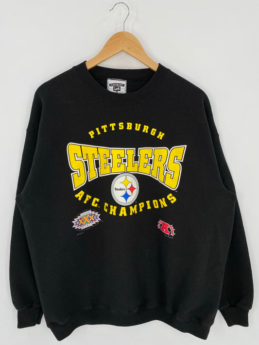 1996' SUPER BOWL PITTSBURGH STEELERS Made in USA Size XL Vintage NFL Sweat - Shirt/ K5794
