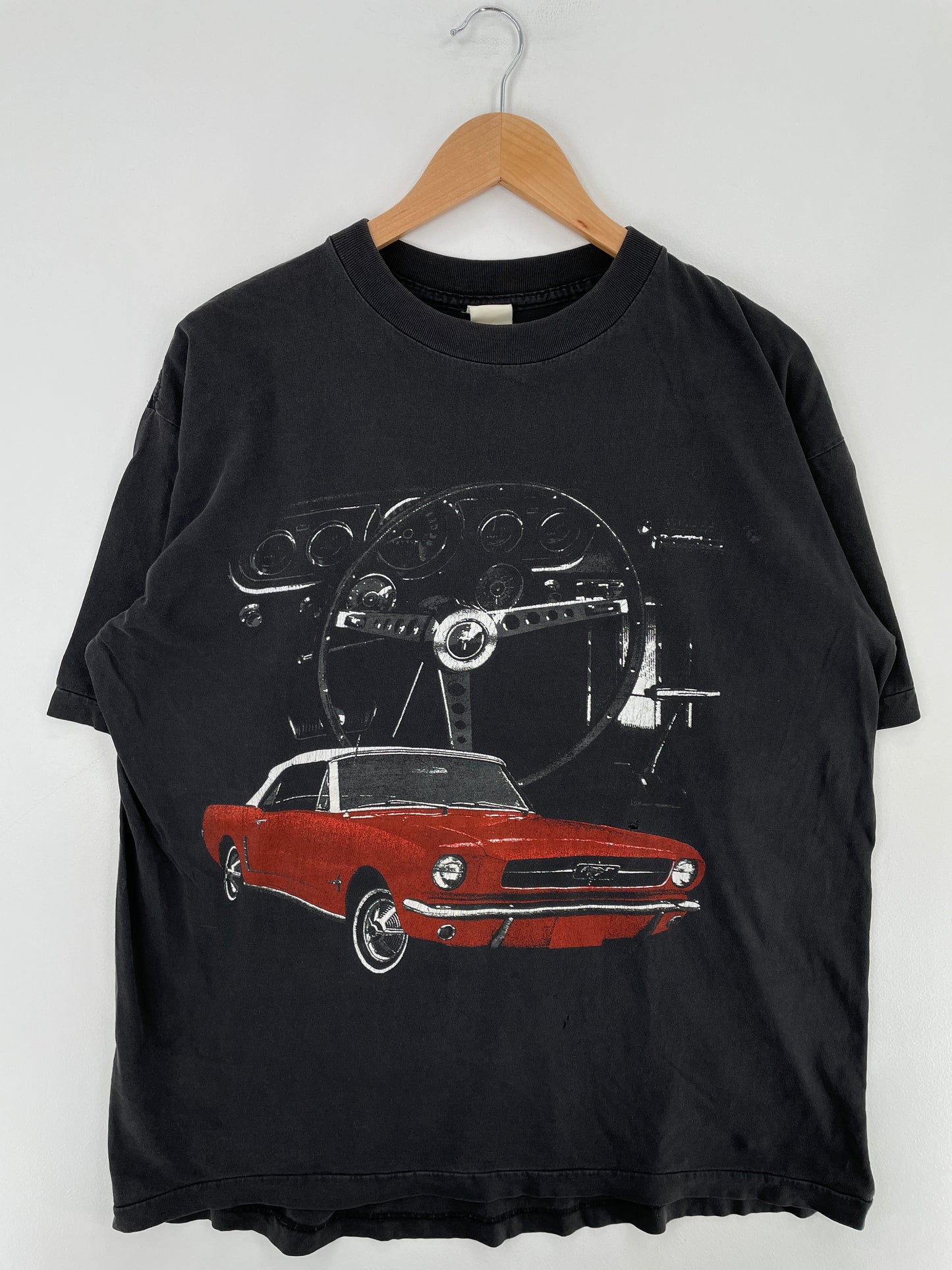 Vintage FORD MUSTANG Size Approx.XL Racing T-Shirt / E2719T