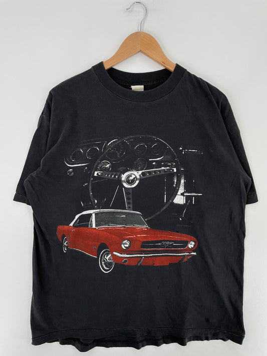 Vintage FORD MUSTANG Size Approx.XL Racing T-Shirt / E2719T