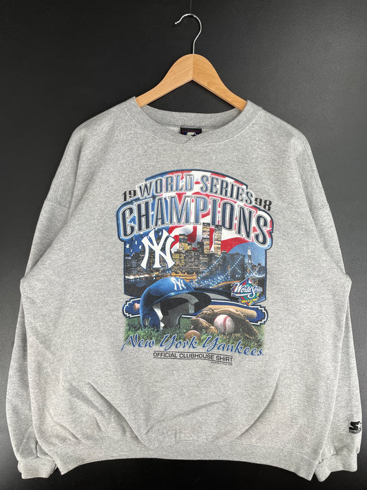 1998 STARTER x NEW YORK YANKEES Made in USA Size XL Vintage MLB Sweat-Shirt / E3032S