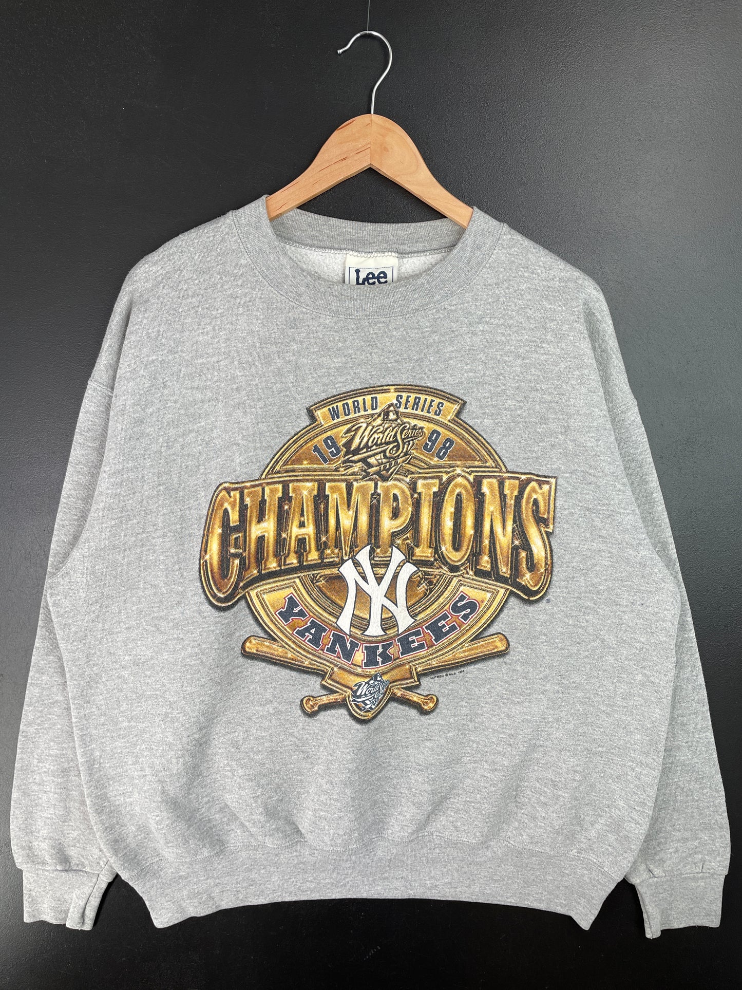 1998 NEW YORK YANKEES Made in USA Size L Vintage NFL Sweat-Shirt / A9364