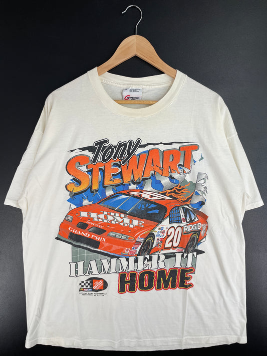 .1999 NASCAR TONY STEWART Made in USA Size XL Vintage Racing T-shirt / E1118