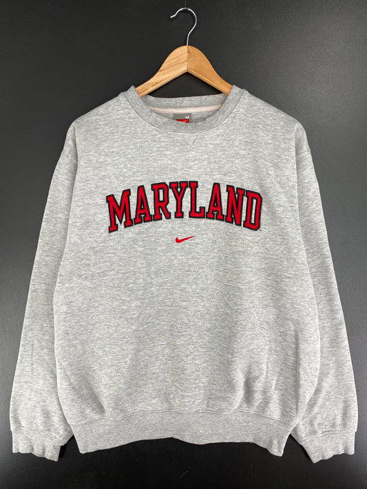 00' NIKE UNIVERSITY OF MARYLAND Size M Vintage College Sweat-Shirts / A5352
