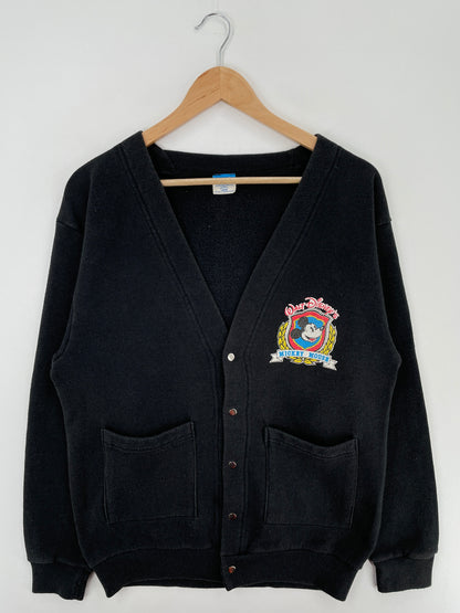 80's DISNEY MICKEY Made in USA Size L Vintage Sweat Cardigan / A4256