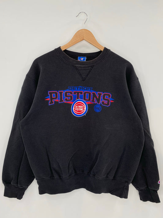 90’s CHAMPION x DETROIT PISTONS Made in USA Size XL Vintage NBA Sweat-Shirts / K7125