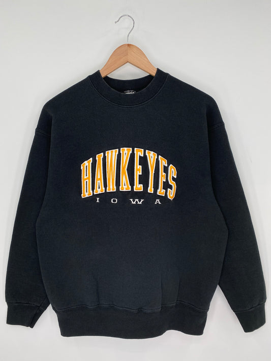 90's IOWA HAWKEYES Made in USA Size L Vintage College Sweat-Shirts/ K9336