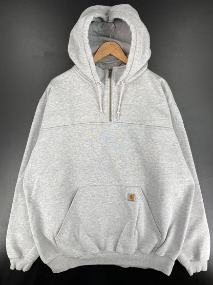 Vintage CARHARTT Size XXL Half-Zip Hoodie Sweat-Shirt / A456