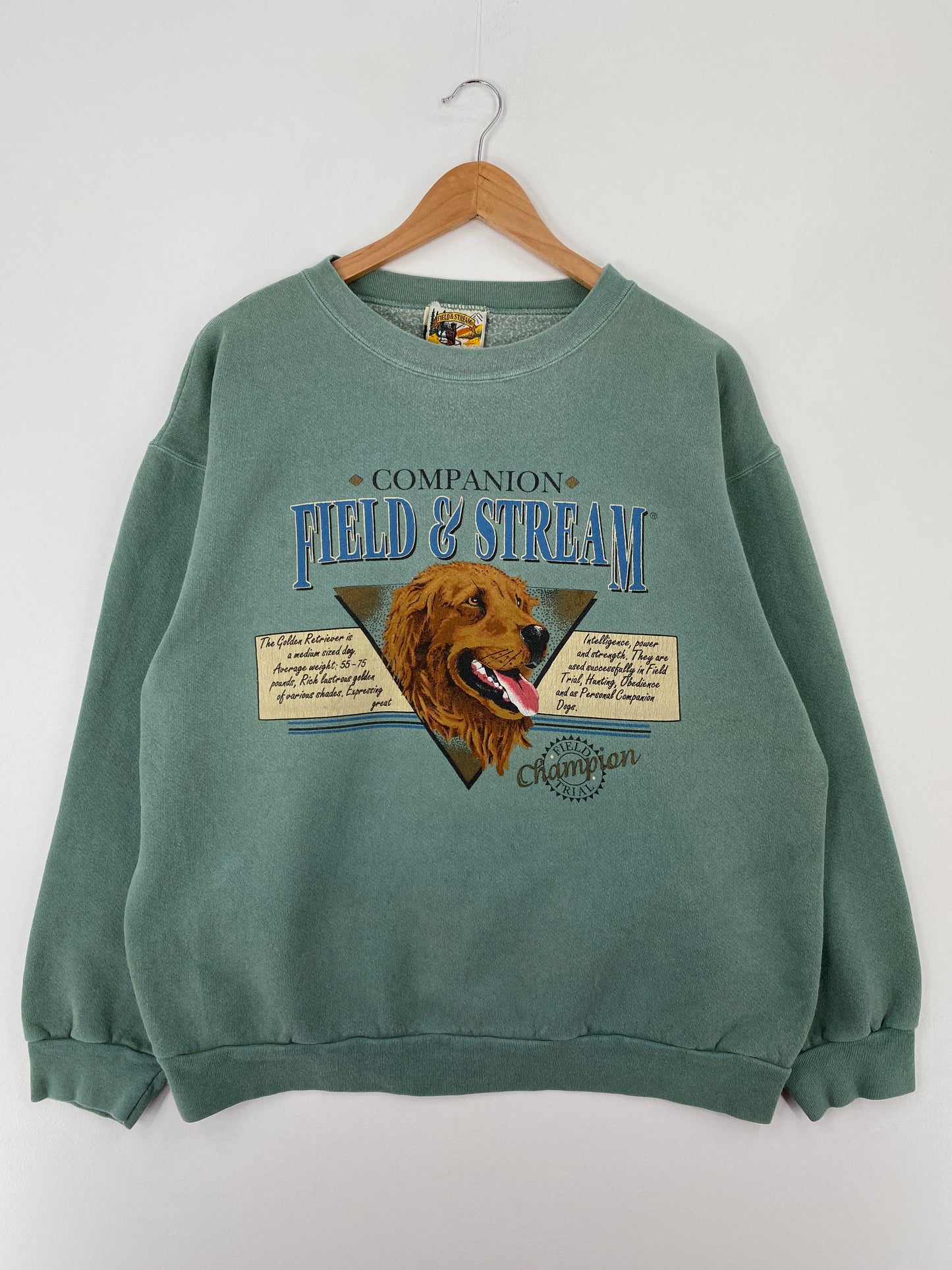 90's COMPANION FIELD AND STREAM Made in USA Size L Vintage Sweat-Shirt / A9628
