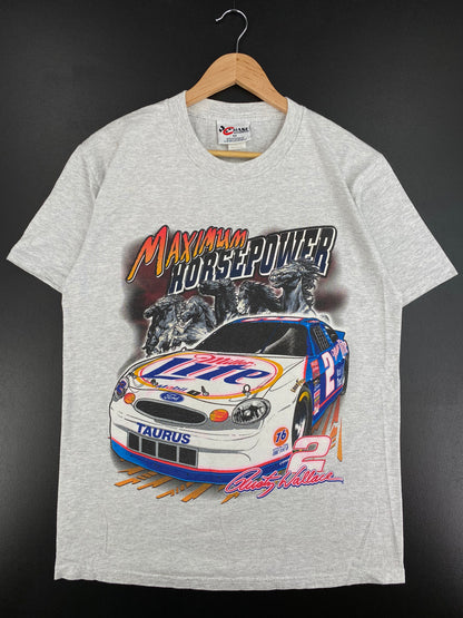 Vintage RUSTY WALLACE x MILLER LITE Size M Racing T-Shirt / A2218