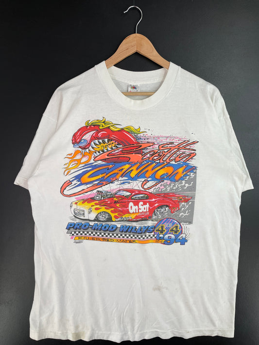 1994 NSACAR x SCOTTIN CANNON Made in USA Size XL Vintage Racing T-shirt / E129
