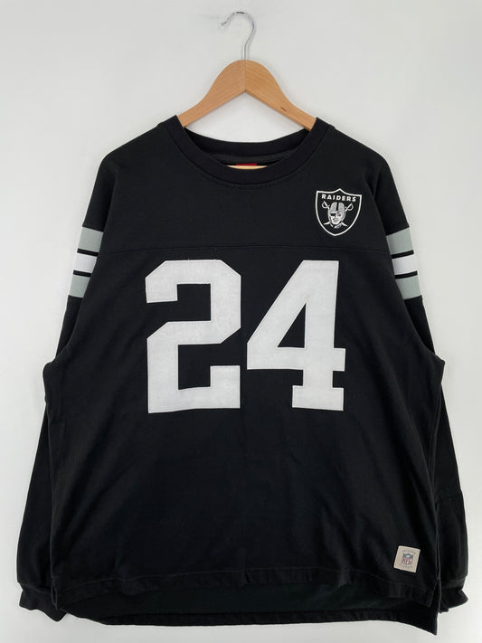 Vintage RAIDERS C. WOODSON 24 Size XL Vintage Game Shirt / E4323R