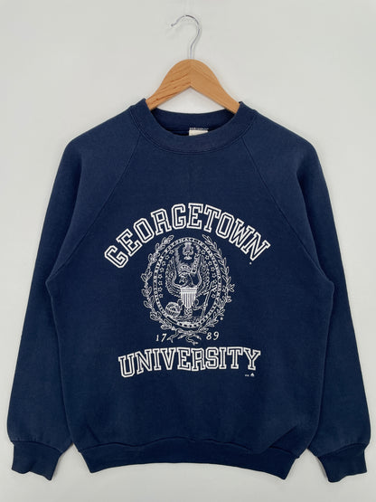 90s' GEORGETOWN UNIVERSITY Made in USA Size L Vintage College Sweat-Shirt / A6493