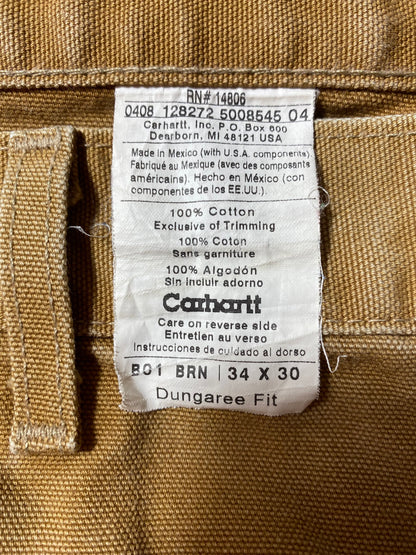 Vintage CARHARTT Size 34x30 Double Knee Duck Pants / K9059