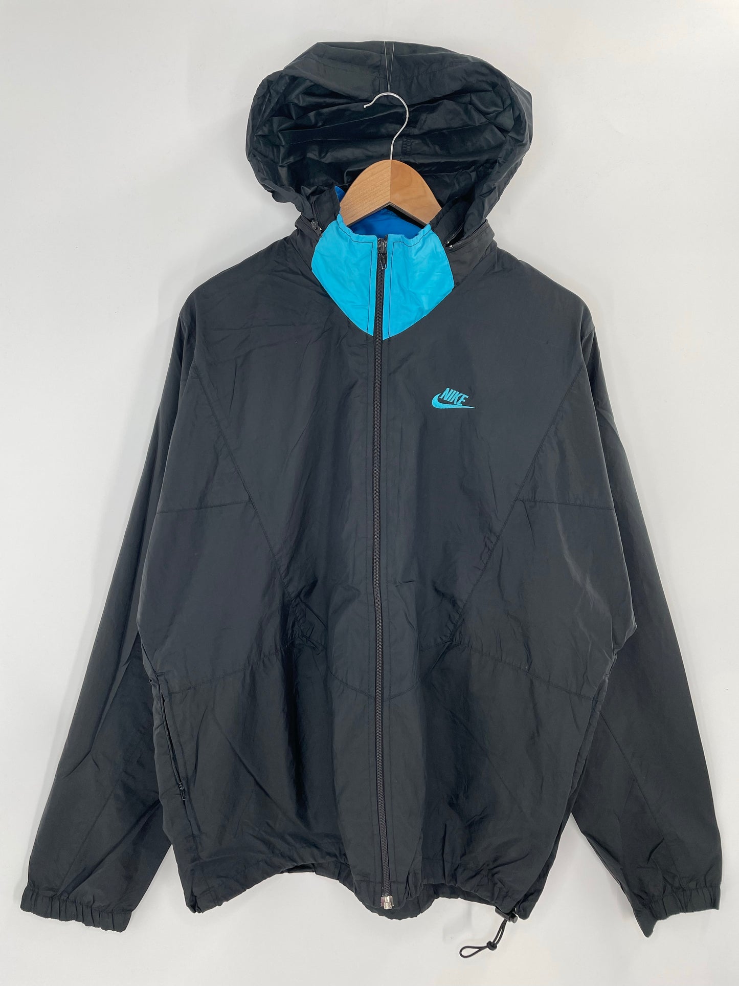 90's NIKE Silver Tag Size M Vintage Zip-up Nylon Jacket  / K7259