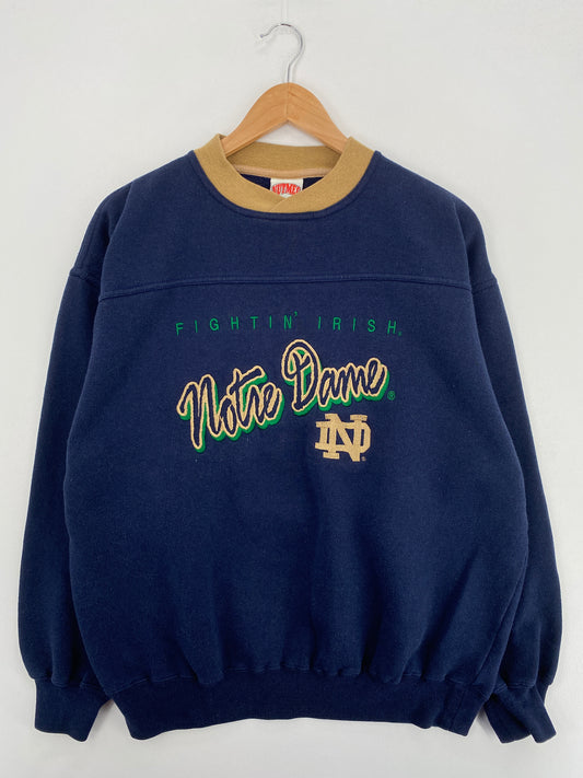 90's NOTRE DAME Size L Vintage College Sweat-Shirt / A6236