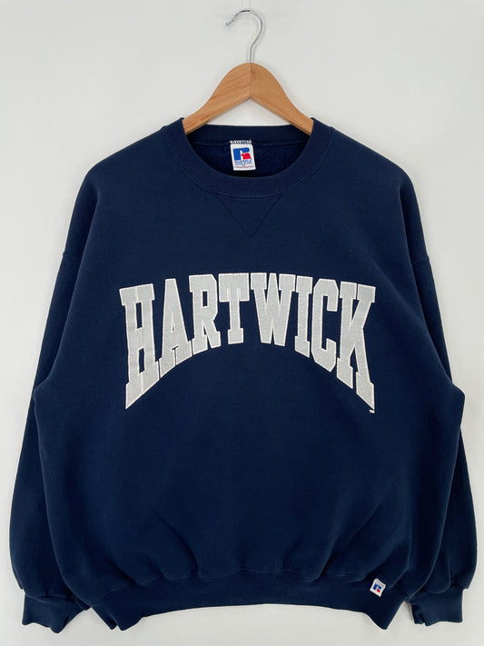 90's RUSSELL x HARTWICK Made in USA Size XL Vintage College Sweat-Shirt / E4264S