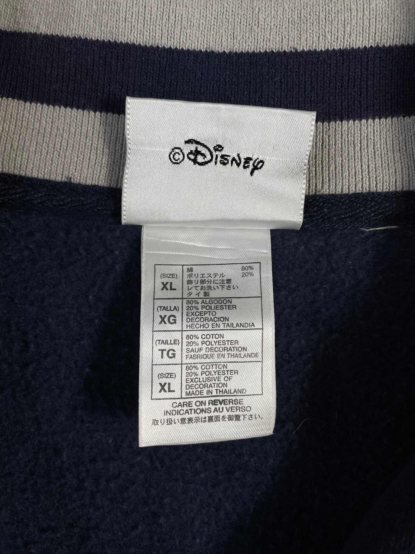 00' DISNEY MICKEY Size XL Vintage Half Zip-up Sweat-Shirt / E3614S