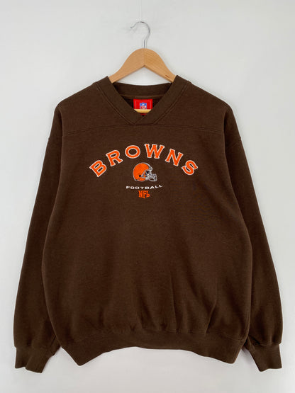 Vintage CLEVELAND BROWNS Size L NFL Sweat shirt / E2848S
