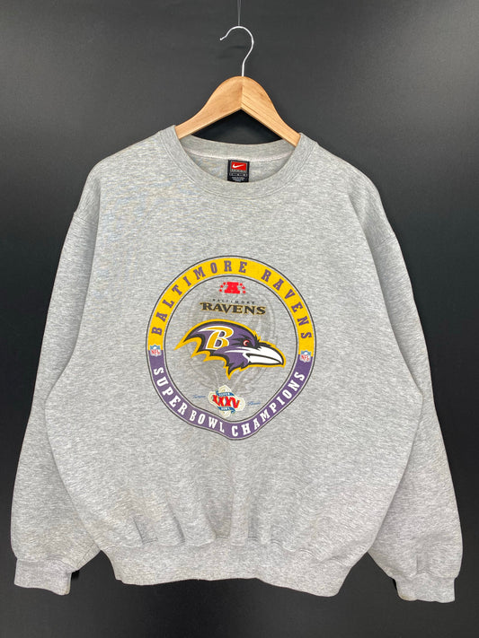00' NIKE BALTIMORE RAVENS Size L Vintage NFL Sweat-shirt / K8627