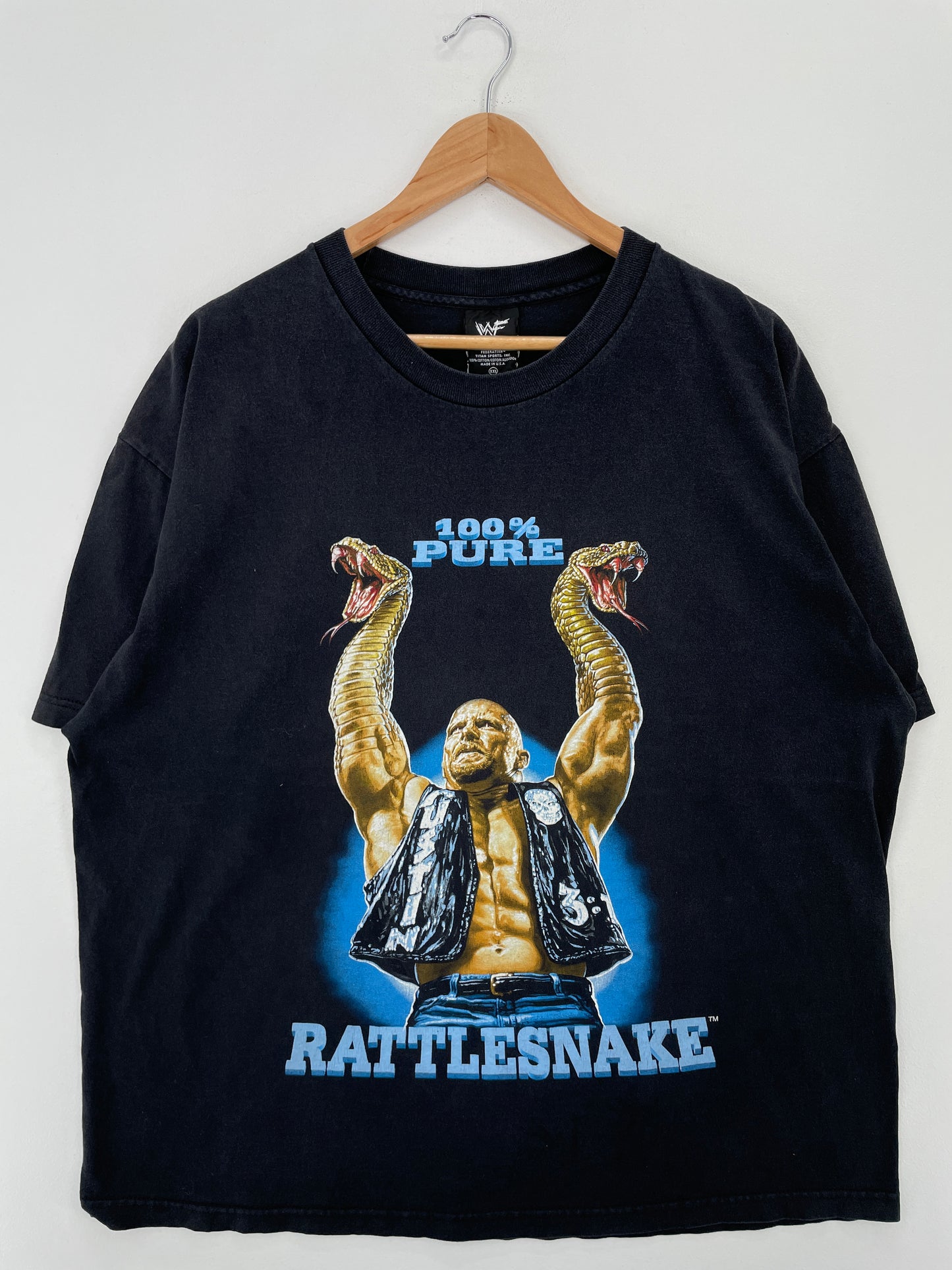 1999 RATTLESNAKE STONE COLD Made in USA Size XXL Vintage T-Shirt / A8095