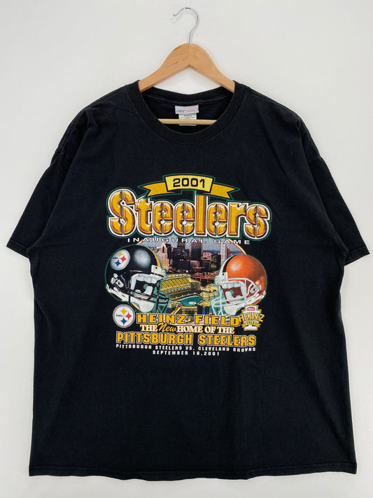 2001 REEBOK x PITTSBURGH STEELERS Size XL Vintage NFL T-Shirt / A4667