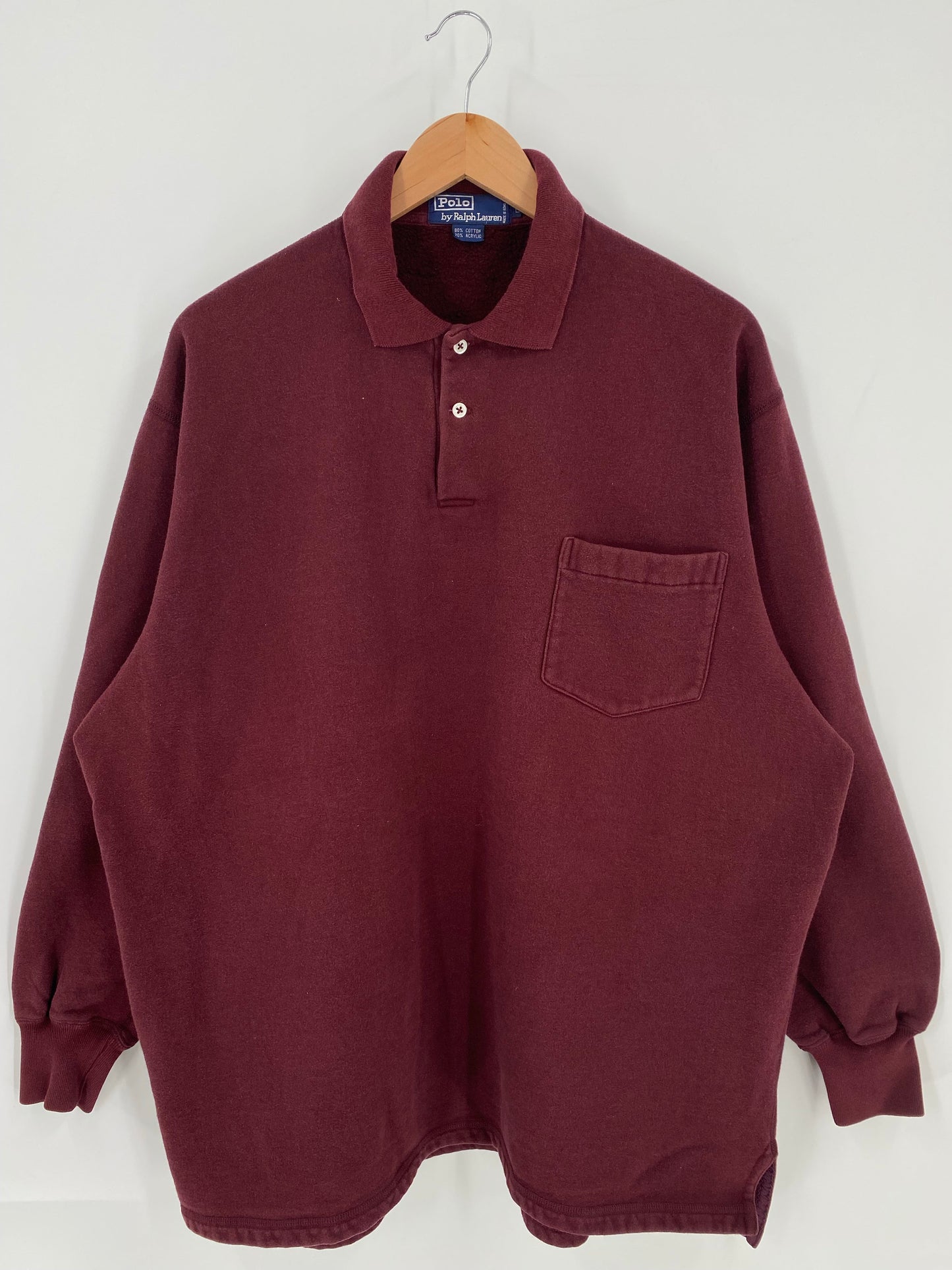 90's POLO RALPH LAUREN Size L Vintage Button down Sweat-shirt / A7779