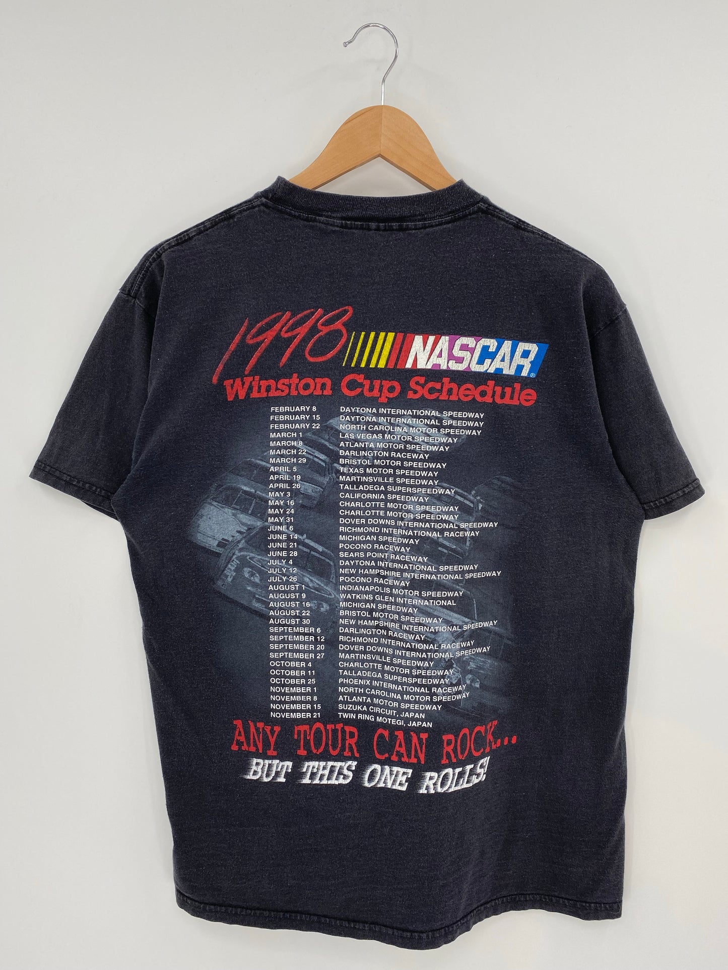 1998 NASCAR ROLLNG ON TOUR (No tag) Approx. Size XL Vintage Racing T-Shirt / K7252