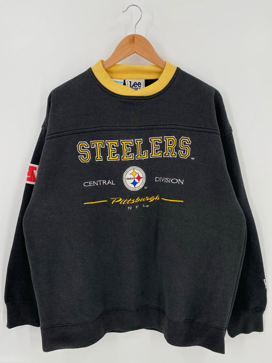 90's PITTSBURGH STEELERS Size XL Vintage NFL Sweat - Shirt/ K6451