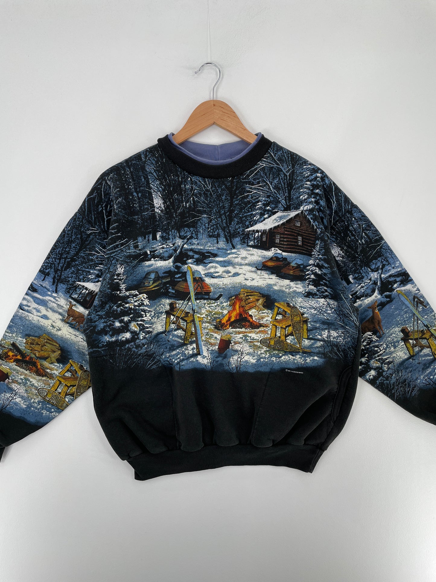 90's DEER Animal Made in USA Size L Vintage Sweat-Shirt / E4836S