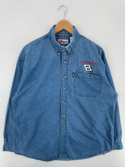 00' DALE EARNHARDT JR Size XL Vintage Racing Button down Shirt / A4109