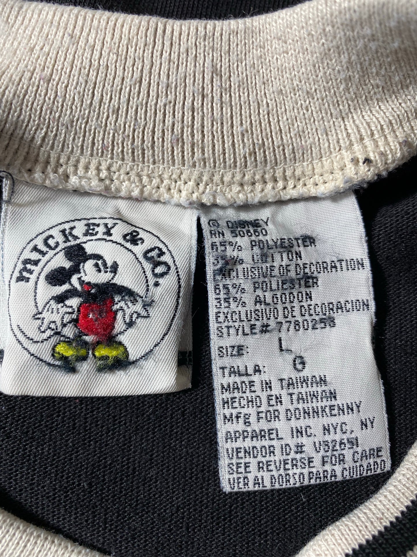 90’s DISNEY MICKEY Size L Vintage Hockey Long Sleeve T-shirt / K4409