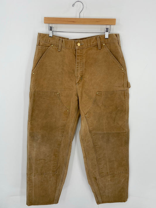 Vintage CARHARTT Size W34xL28.5 Double Knee Duck Pants / A8501