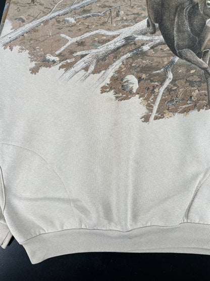 Vintage WHITE TAIL DEER Size Approx.L Vintage Animal Sweat-Shirt / E2545S