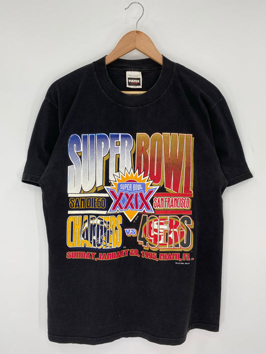 1994 SUPER BOWL SAN DIEGO CHARGERS x SAN FRANCISCO 49ERS Size L Vintage NFL T-shirt / K9560
