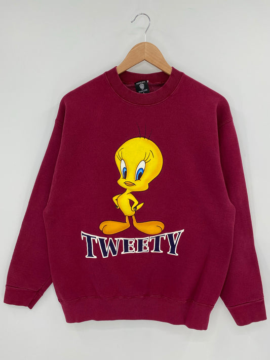 1997 LOONEY TUNES TWEETY Made in USA Size L Vintage Sweat-shirt / K7419